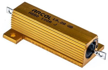 Arcol HS50 Wickel Lastwiderstand 100Ω ±5% / 50W, Alu Gehäuse Axialanschluss