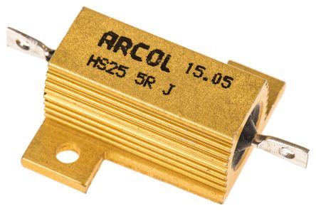 Arcol HS25 Wickel Lastwiderstand 5Ω ±5% / 25W, Alu Gehäuse Axialanschluss