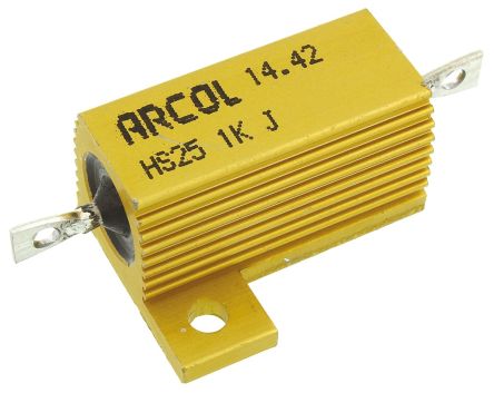 Arcol HS25 Wickel Lastwiderstand 1kΩ ±5% / 25W, Alu Gehäuse Axialanschluss