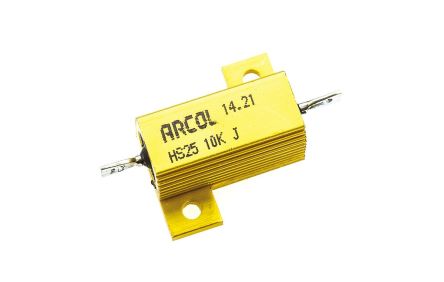 Arcol HS25 Wickel Lastwiderstand 10kΩ ±5% / 25W, Alu Gehäuse Axialanschluss