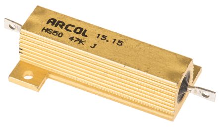 Arcol HS50 Wickel Lastwiderstand 47kΩ ±5% / 50W, Alu Gehäuse Axialanschluss