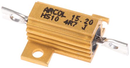 Arcol, 4.7Ω 10W Wire Wound Chassis Mount Resistor HS10 4R7 J ±5%