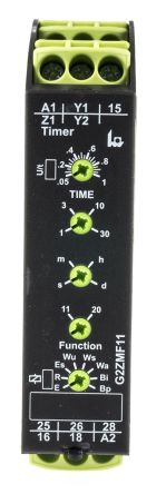 Multi Function Timer Relay, 50 ms &#8594; 30 days, DPDT, 2 Contacts, DPDT, 24 &#8594; 240 V ac/dc