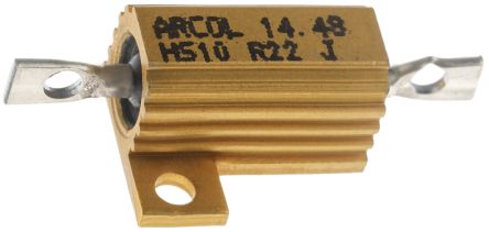 Arcol, 220mΩ 10W Wire Wound Chassis Mount Resistor HS10 R22 J ±5%