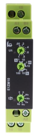 Tele E1ZM10 Zeitrelais, DIN-Schienen, 0.05 S → 100h, 24 → 240V Ac/dc, 1 Kont. Multifunktion, 1-poliger