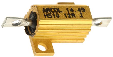Arcol HS10 Wickel Lastwiderstand 12Ω ±5% / 10W, Alu Gehäuse Axialanschluss