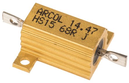 Arcol HS15 Wickel Lastwiderstand 68Ω ±5% / 15W, Alu Gehäuse Axialanschluss