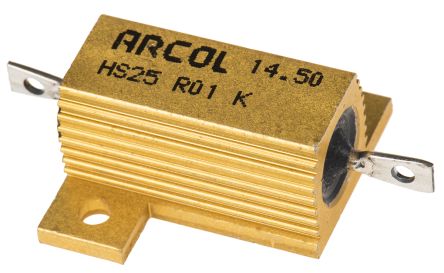Arcol HS25 Wickel Lastwiderstand 10mΩ ±10% / 25W, Alu Gehäuse Axialanschluss
