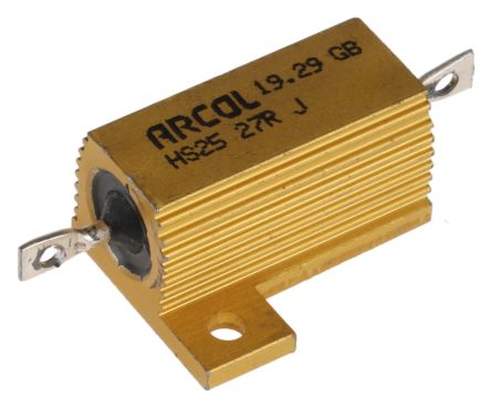 Arcol 铝壳电阻, HS25系列, 25W额定功率, 27Ω电阻值, ±5%容差