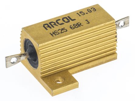 Arcol HS25 Wickel Lastwiderstand 68Ω ±5% / 25W, Alu Gehäuse Axialanschluss