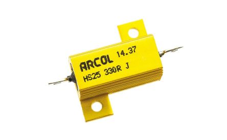 Arcol HS25 Wickel Lastwiderstand 330Ω ±5% / 25W, Alu Gehäuse Axialanschluss