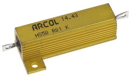 Arcol HS50 Wickel Lastwiderstand 10mΩ ±10% / 50W, Alu Gehäuse Axialanschluss