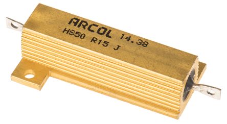 Arcol HS50 Wickel Lastwiderstand 150mΩ ±5% / 50W, Alu Gehäuse Axialanschluss