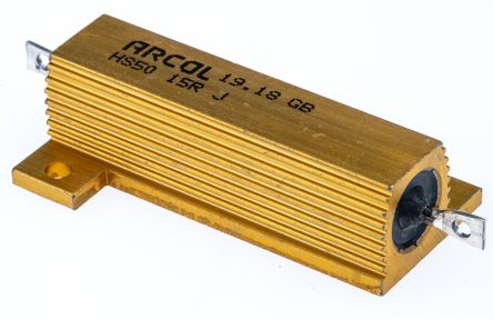 Arcol 铝壳电阻, HS50系列, 50W额定功率, 15Ω电阻值, ±5%容差