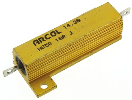 Arcol HS50 Wickel Lastwiderstand 18Ω ±5% / 50W, Alu Gehäuse Axialanschluss