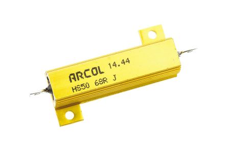Arcol HS50 Wickel Lastwiderstand 68Ω ±5% / 50W, Alu Gehäuse Axialanschluss