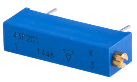 Vishay 43P 20-Gang THT Trimmer-Potentiometer, Seitliche Einstellung, 200Ω, ±10%, 0.5W, Pin, L. 20.57mm