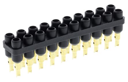 Staubli Connecteur Femelle Pour CI, 20 Contacts, 2 Rangées, 6mm, Droit Femelle