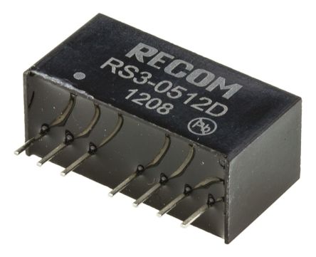 Recom RS3 DC/DC-Wandler 3W 5 V Dc IN, ±12V Dc OUT / ±125mA 500V Ac Isoliert
