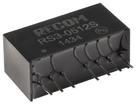 Recom RS3 DC/DC-Wandler 3W 5 V Dc IN, 12V Dc OUT / 250mA 500V Ac Isoliert
