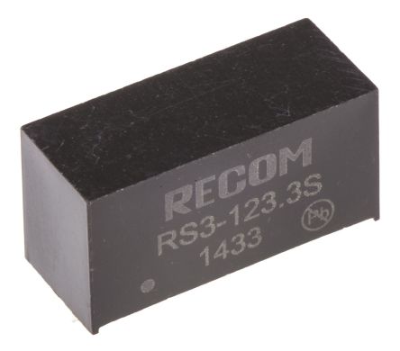 Recom Convertisseur DC-DC, RS3, Montage Traversant, 3W, 1 Sortie, 3.3V C.c., 600mA