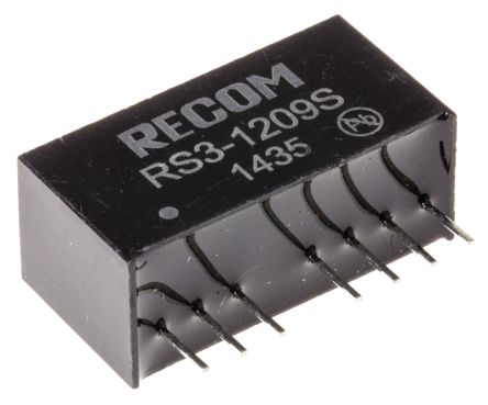 Recom RS3 DC/DC-Wandler 3W 12 V Dc IN, 9V Dc OUT / 333mA 500V Ac Isoliert