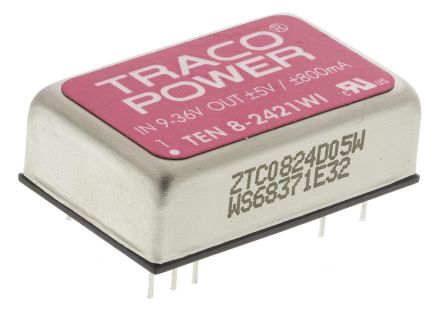 TRACOPOWER TEN 8WI DC/DC-Wandler 8W 24 V Dc IN, ±5V Dc OUT / ±800mA 1.5kV Dc Isoliert