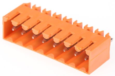 Weidmuller 3.5mm Pitch 8 Way Pluggable Terminal Block, Header, Through Hole, Solder Termination