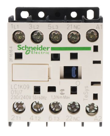 Schneider Electric TeSys K LC1K Leistungsschütz / 230 V Ac Spule, 3 -polig 3 Schließer, 690 V Ac / 9 A