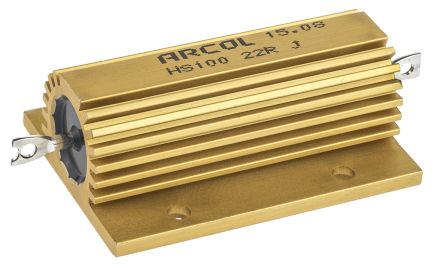 Arcol HS100 Wickel Lastwiderstand 22Ω ±5% / 100W, Alu Gehäuse Axialanschluss
