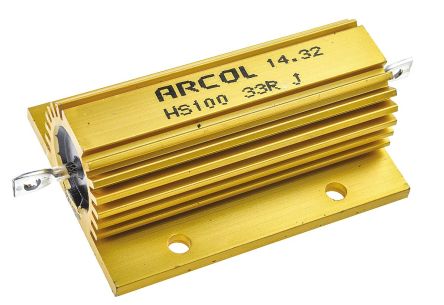 Arcol HS100 Wickel Lastwiderstand 33Ω ±5% / 100W, Alu Gehäuse Axialanschluss