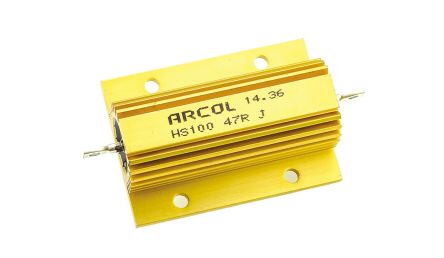 Arcol HS100 Wickel Lastwiderstand 47Ω ±5% / 100W, Alu Gehäuse Axialanschluss