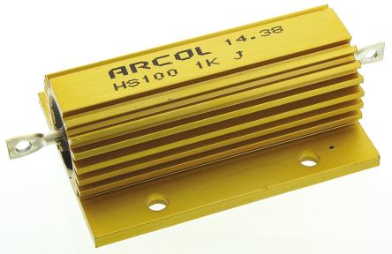 Arcol HS100 Wickel Lastwiderstand 1kΩ ±5% / 100W, Alu Gehäuse Axialanschluss