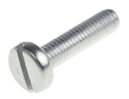 RS PRO Slot Pan A4 316 Stainless Steel Machine Screws DIN 85, M6x25mm
