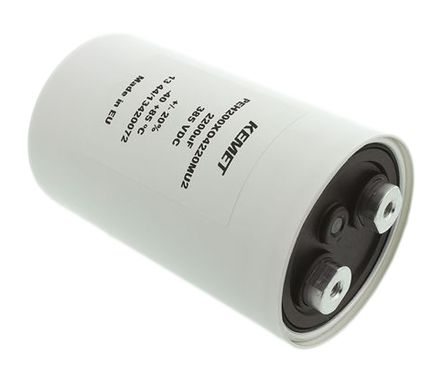 KEMET Condensador Electrolítico Serie PEH200, 2200μF, ±20%, 385V Dc, Mont. Roscado, 66.6 (Dia.) X 106 Mm, 66.6 X 109.2