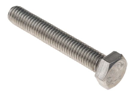 RS PRO Plain Stainless Steel Hex, Hex Bolt, M8 X 50mm