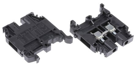 Entrelec SNA Series Black DIN Rail Terminal Block, 4mm², Single-Level, Screw Termination