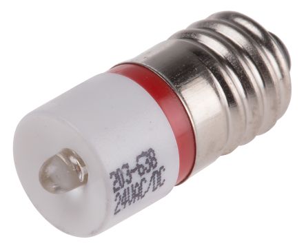 RS PRO LED Signalleuchte Rot, 24V Ac/dc / 1750mcd, Ø 10mm X 25.25mm, Sockel E10