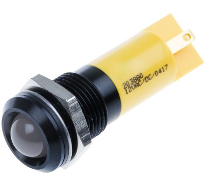 RS PRO LED Schalttafel-Anzeigelampe Gelb, Montage-Ø 14mm, Lötanschluss