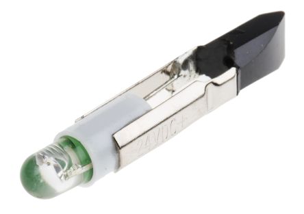 RS PRO LED Signalleuchte Grün, 24V Ac/dc / 2100mcd, Ø 5.5mm X 29.5mm, Telefonlampen-Sockel