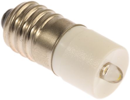 RS PRO LED Signalleuchte Weiß, 12V Ac/dc / 2070mcd, Ø 10mm X 25.25mm, Sockel E10