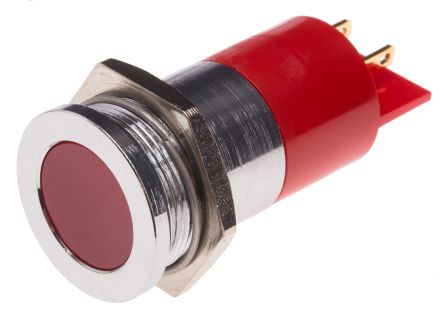 RS PRO LED Schalttafel-Anzeigelampe Rot, Montage-Ø 22mm, Lötanschluss