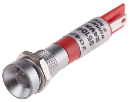 RS PRO LED Schalttafel-Anzeigelampe Rot, Montage-Ø 8mm, Lötanschluss
