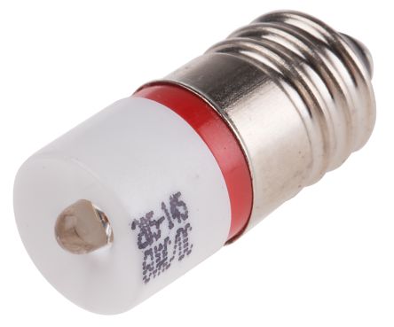 RS PRO Bombilla Para Piloto Luminoso LED Rojo, λ 630nm, 6V Ac/dc, 1750mcd, Casquillo E10, Ø 10mm