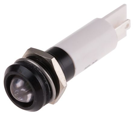 RS PRO LED Schalttafel-Anzeigelampe Weiß, Montage-Ø 12mm, Lötanschluss