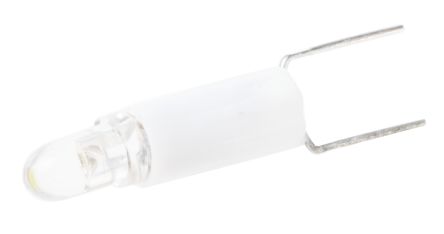 RS PRO White LED Indicator Lamp, 28V Ac/dc, Bi-Pin Base, 4.25mm Diameter, 850mcd