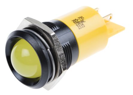RS PRO LED Schalttafel-Anzeigelampe Gelb 230V Ac, Montage-Ø 22mm