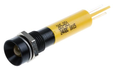 RS PRO Blink-LED Schalttafel-Anzeigelampe Gelb 24V Dc, Montage-Ø 8mm, Lötanschluss