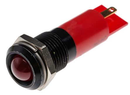 RS PRO Indicador LED, Rojo, Lente Prominente, Ø Montaje 14mm, 20mA, 80mcd