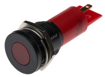 RS PRO LED Schalttafel-Anzeigelampe Rot 230V Ac, Montage-Ø 16mm, Lötanschluss